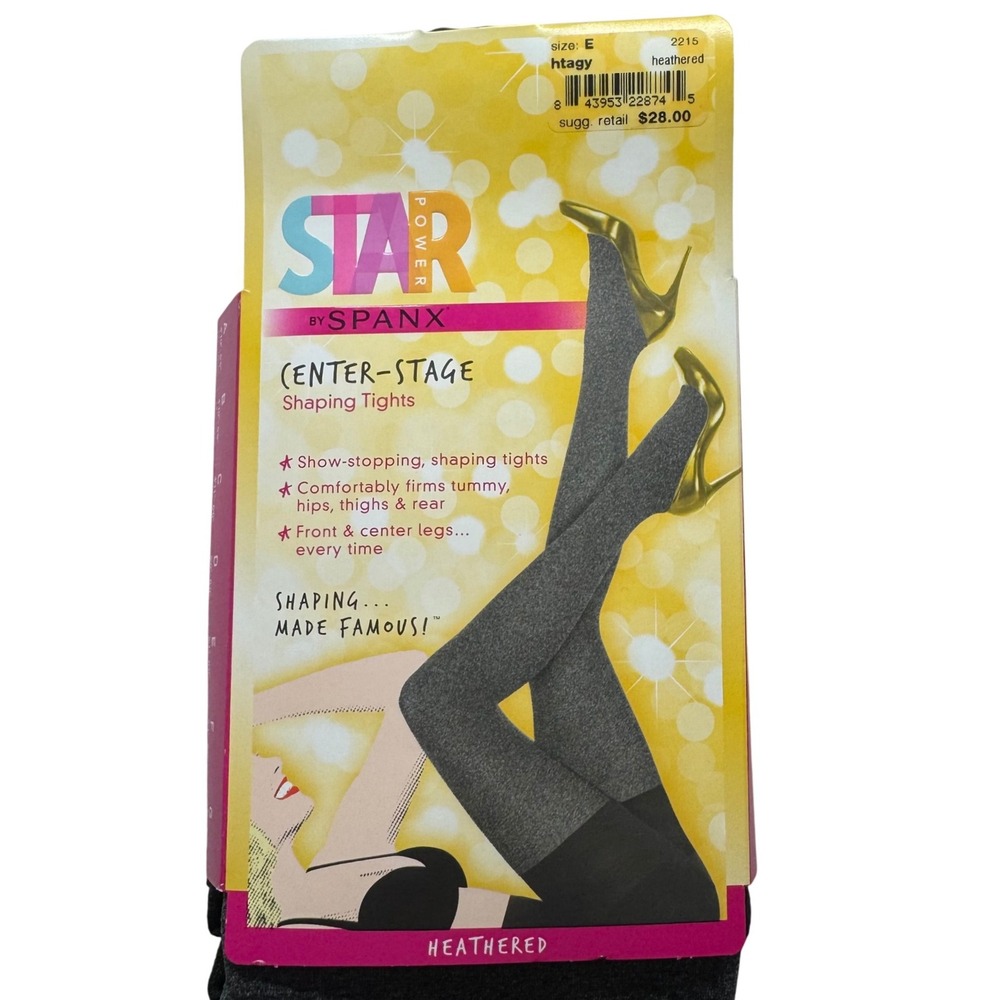 SPANX Star Power Shaping Tights Tummy Control Heathered Gray Size E L XL